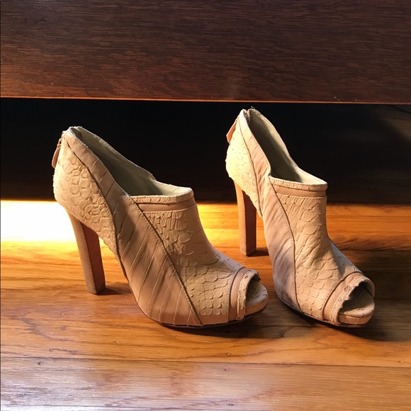 Be & D Platform Croc Skin Booties NWOB Sz10US40EUR - Picture 3 of 8